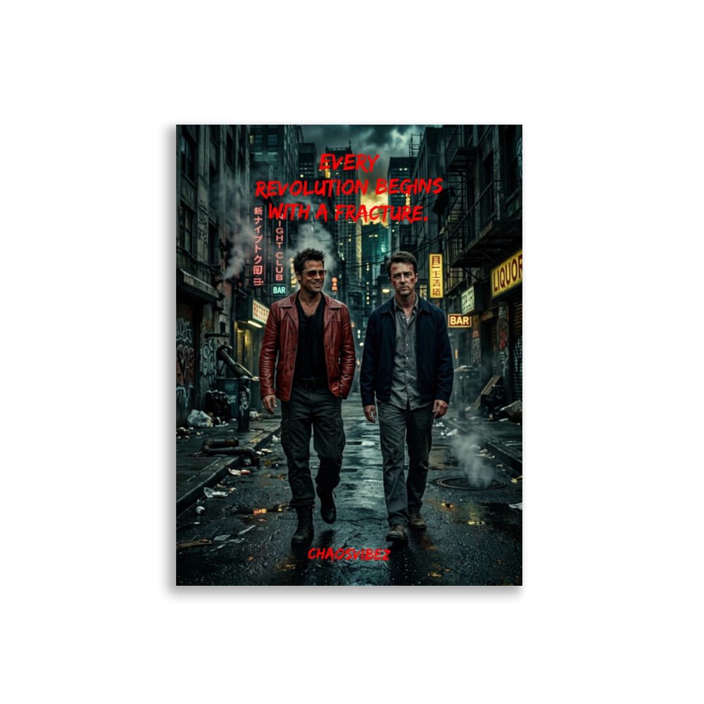 Every Revolution Begins With A Fracture – Iconic in Chaos Poster - Chaosvibez