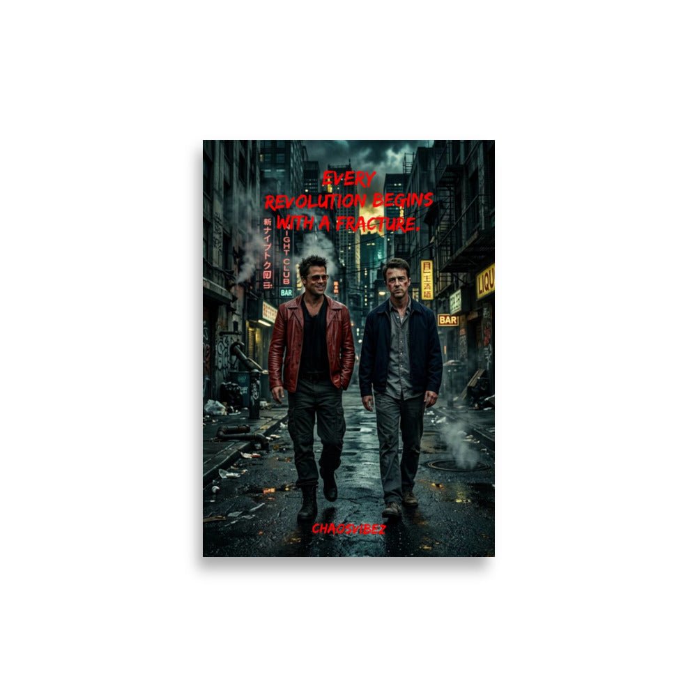 Every Revolution Begins With A Fracture – Iconic in Chaos Poster - Chaosvibez