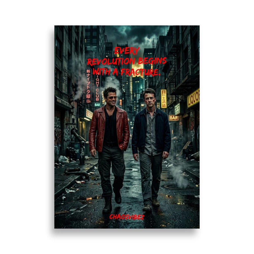 Every Revolution Begins With A Fracture – Iconic in Chaos Poster - Chaosvibez
